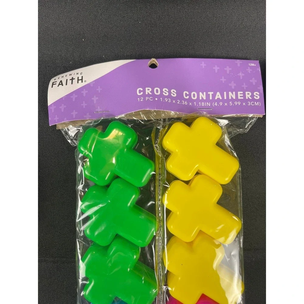 Renewing‎ Faith 36pc Plastic Cross Containers Multi Color Easter Church Favors
